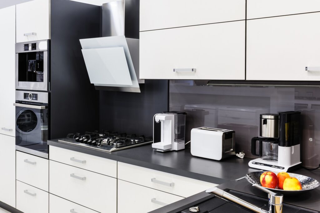 Modern hi-tek kitchen, clean interior design